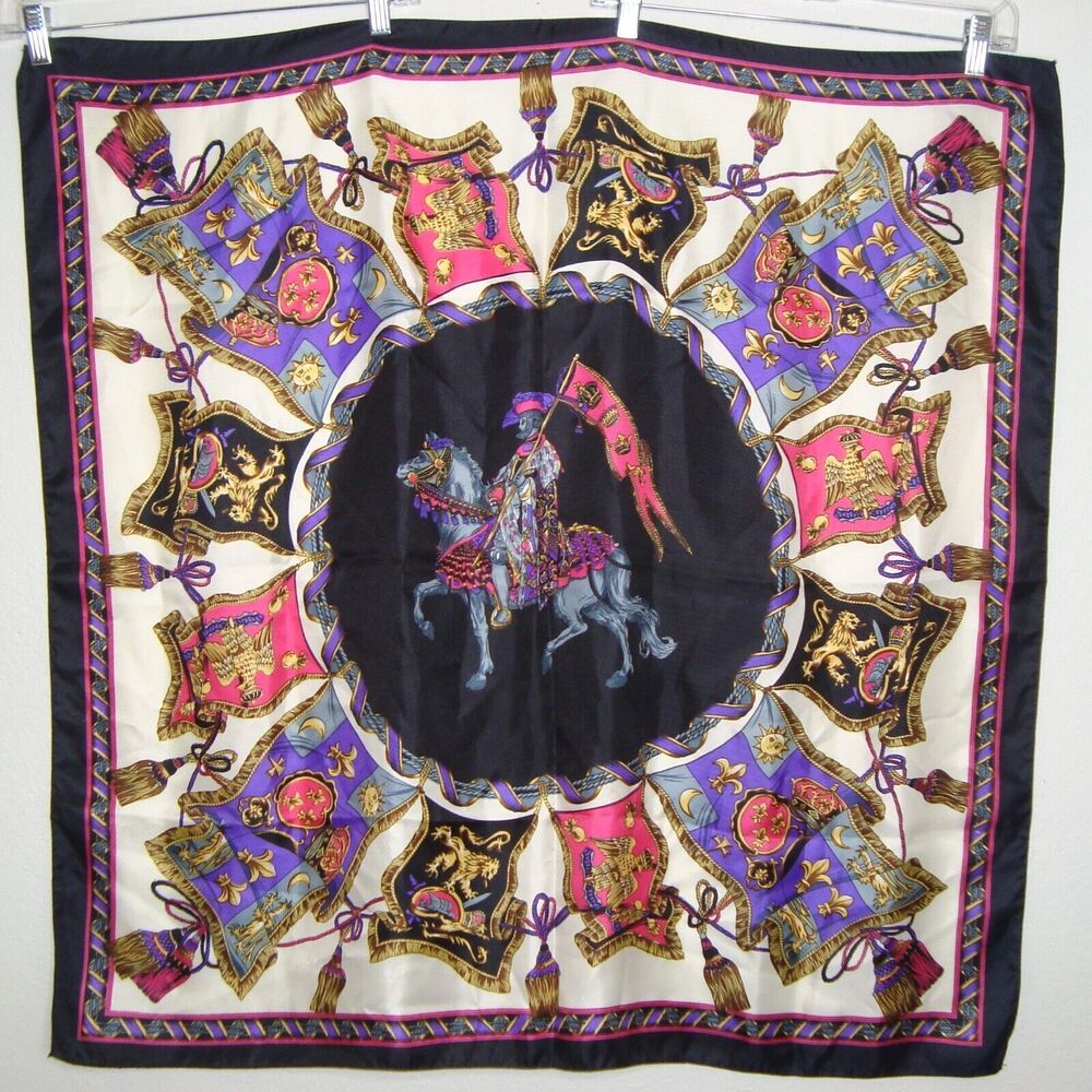 Designer-Inspired Scarf Renaissance Equestrian Horse Flags 34"